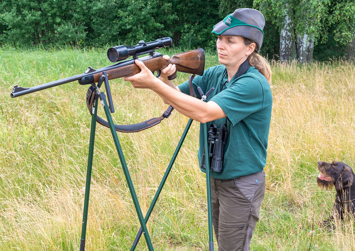 bestik Schießstock Aufstellen Auflegen der Waffe hinten