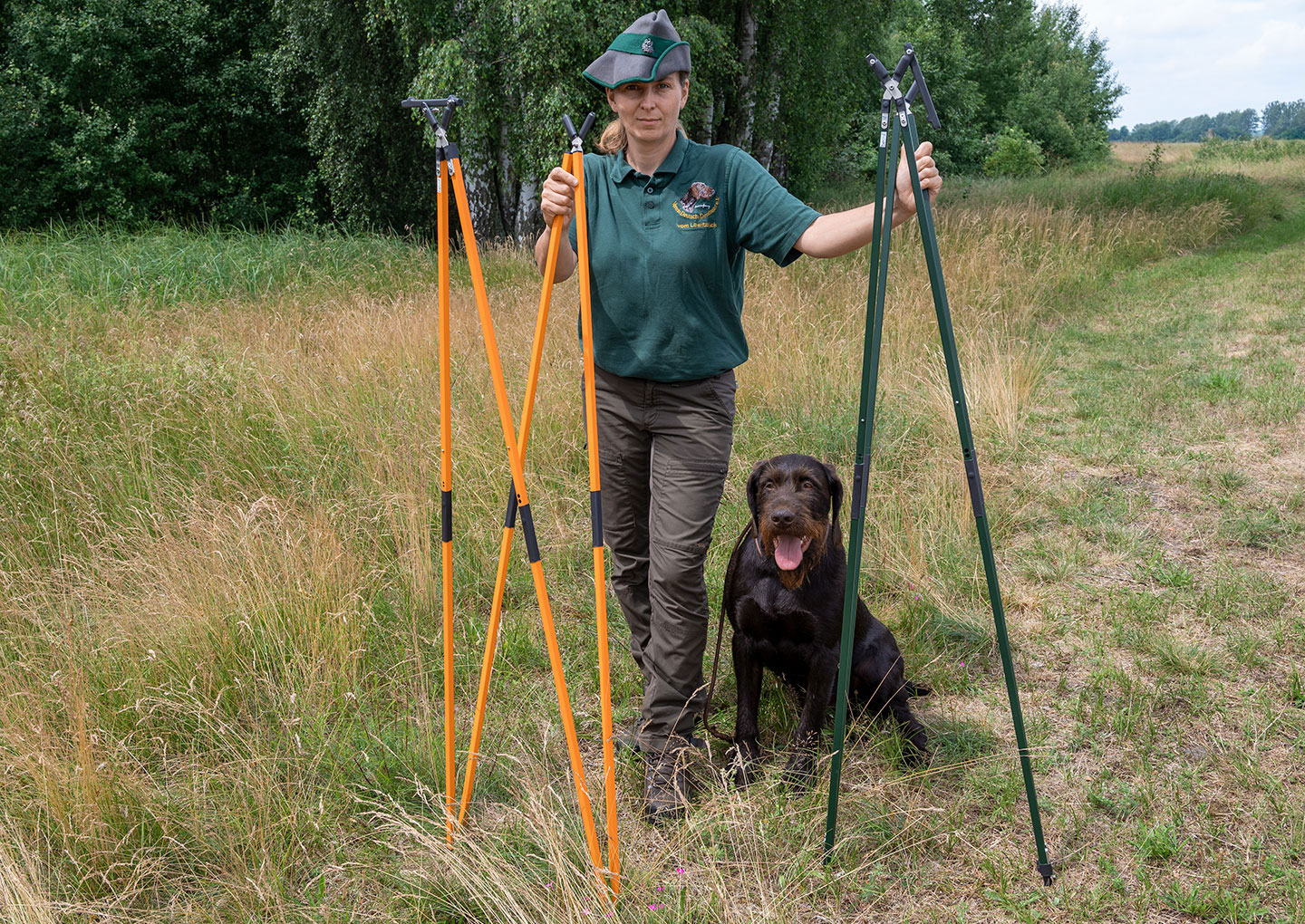 bestik Schießstock Pirsch Jagd jagen pirschen gruen orange